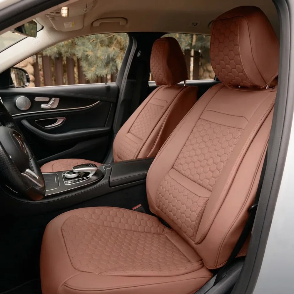 Lexus RX 350 Seat Covers (2016–2026) – Front Seat Custom Fit, Premium Eco-Leather (Brown)  |  Owleys