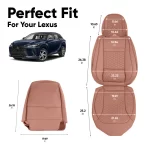 Lexus RX 350 Seat Covers (2016–2026) – Front Seat Custom Fit, Premium Eco-Leather (Brown)  |  Owleys - View 3