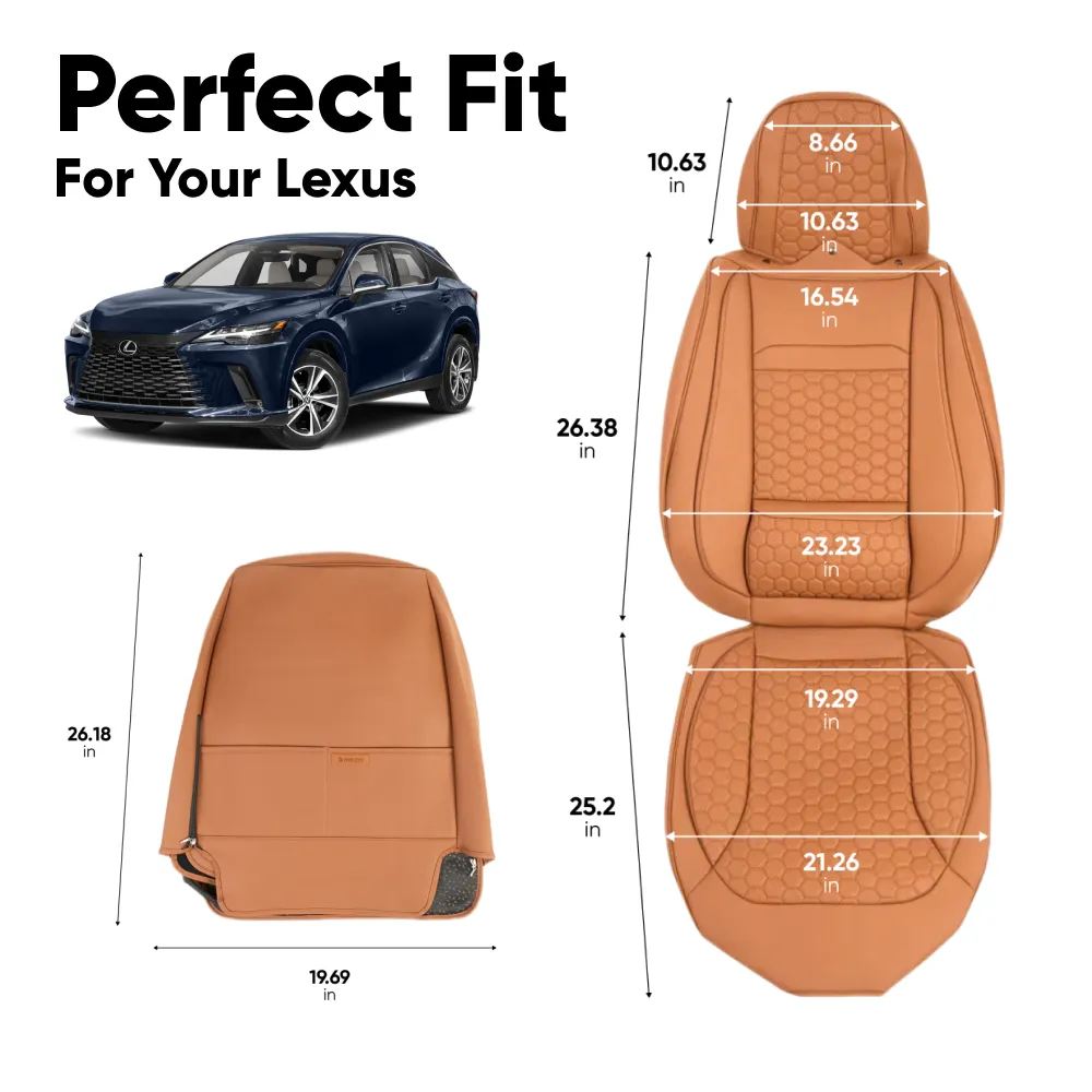 Lexus RX 350 Seat Covers (2016–2025) – Front Seat Custom Fit, Soft Eco-Leather | Owleys - View 3