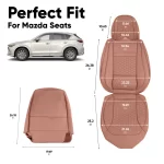 Mazda Seat Covers (2016-2026) – Front Seat Custom Fit, Premium Eco-Leather (Brown)  |  Owleys - View 4