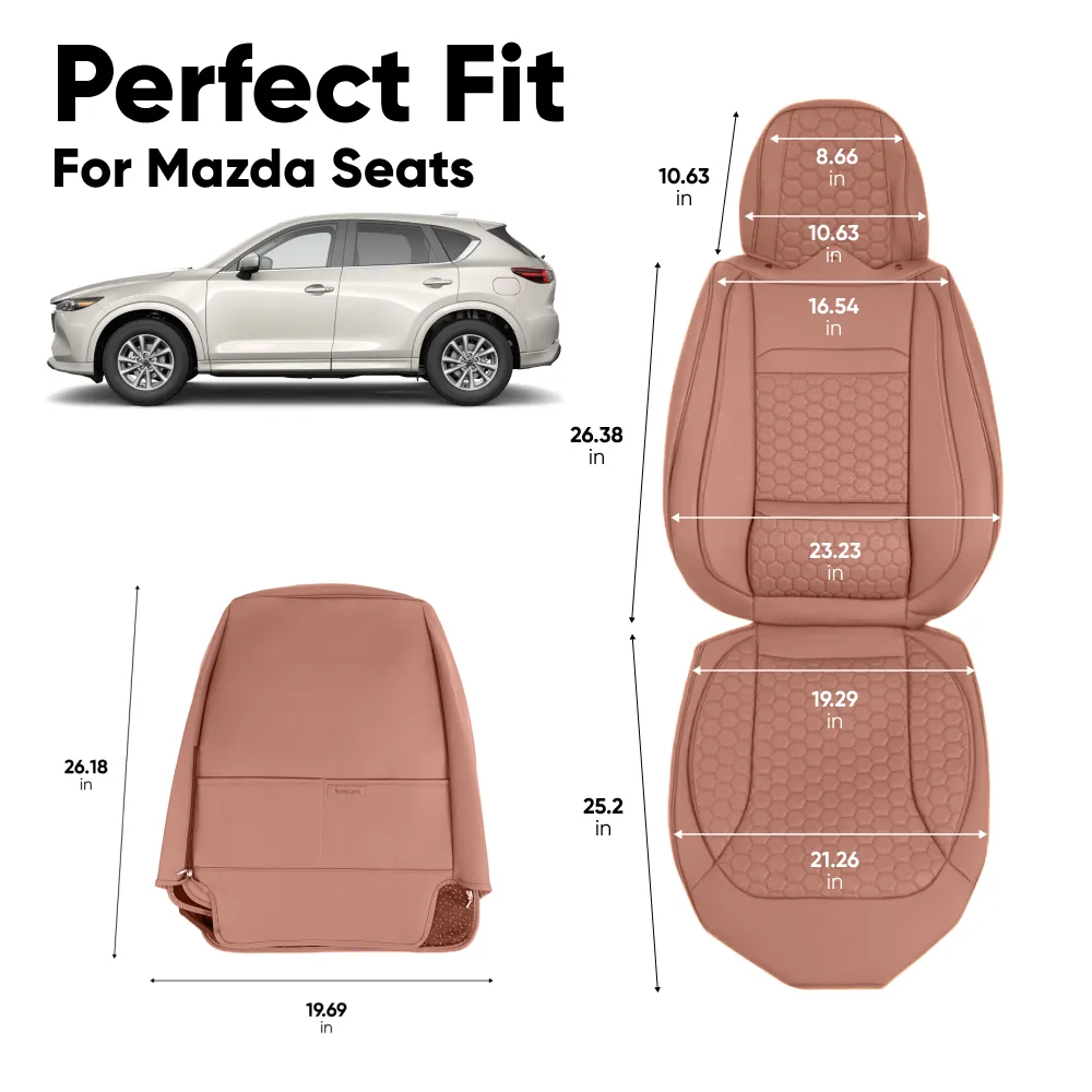 Mazda Seat Covers (2016-2025) – Front Seat Custom Fit, Premium Eco-Leather  |  Owleys - View 4