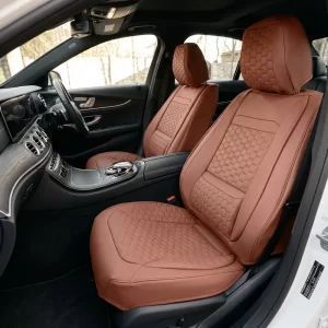Mercedes-Benz Seat Covers (2015-2026) – Front Seat Custom Fit, Premium Eco-Leather (Brown)  |  Owleys