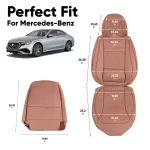 Mercedes-Benz Seat Covers (2015-2026) – Front Seat Custom Fit, Premium Eco-Leather (Brown)  |  Owleys - View 3