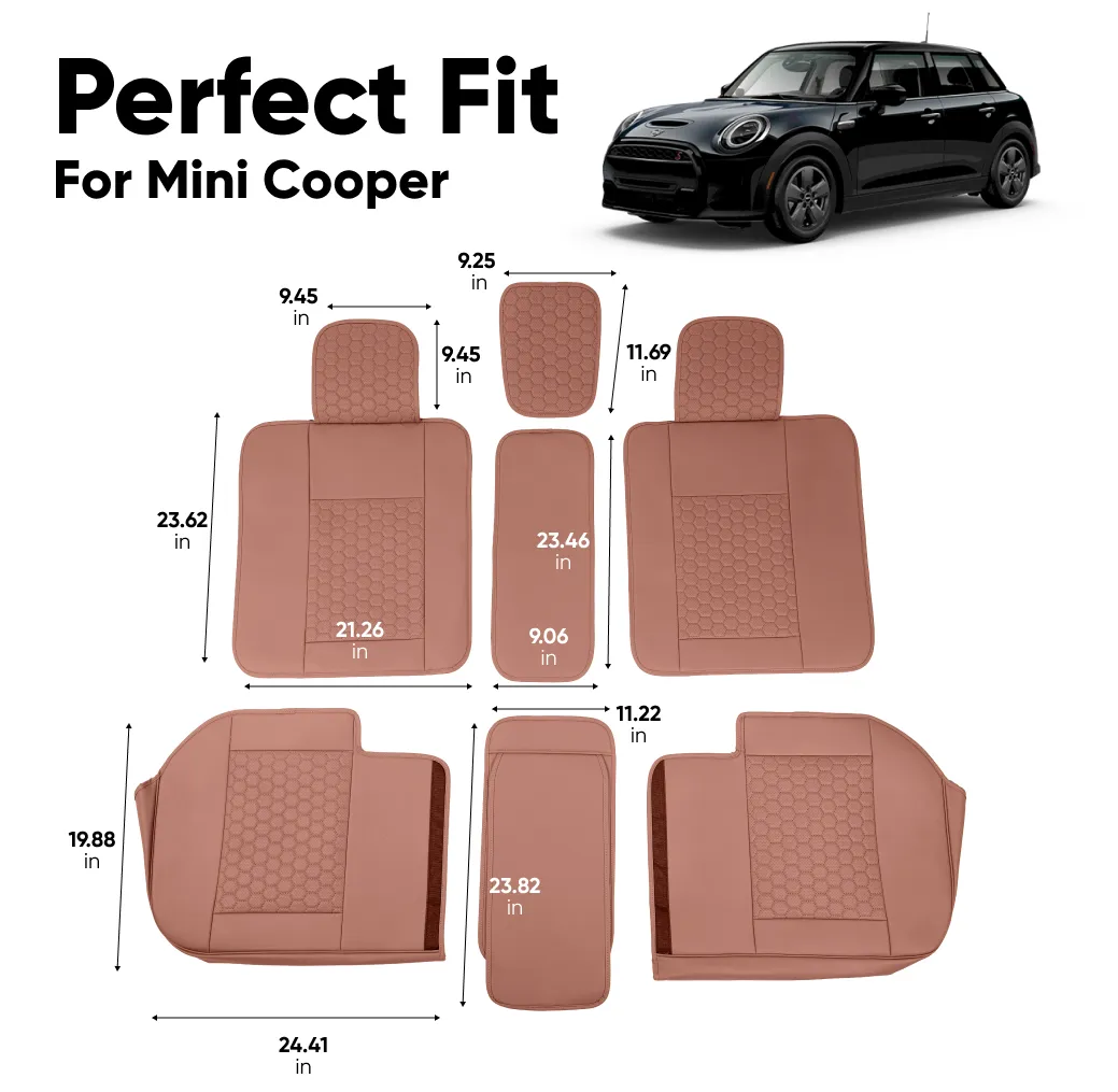 Mini Cooper Seat Covers (2014–2025) – Back Seat Custom Fit, Premium Eco-Leather  |  Owleys - View 4