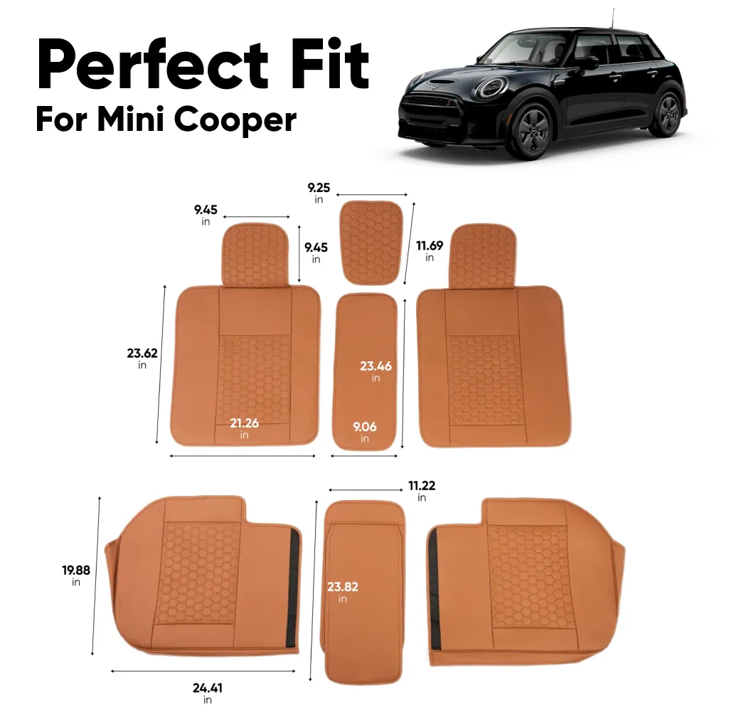 Mini Cooper Seat Covers (2014–2025) – Back Seat Custom Fit, Premium Eco-Leather | Owleys - View 4