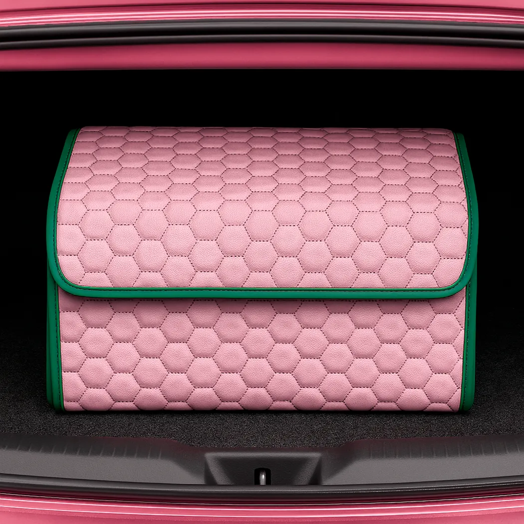 Foldable Car Trunk Organizer | Pink “Hexy” by Owleys