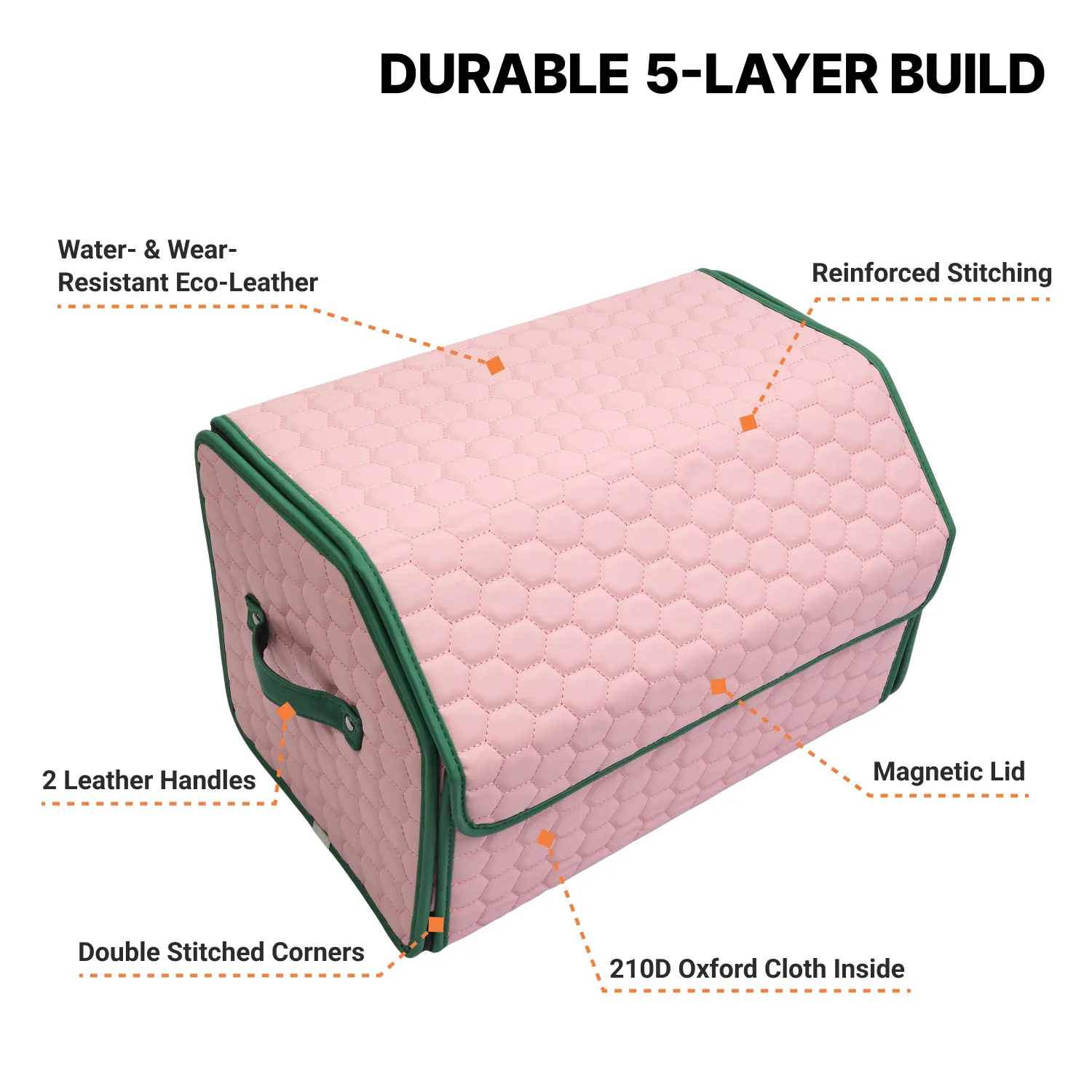 Car Trunk Organizer | Pink “Hexy” by Owleys - View 2
