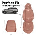 Range Rover Seat Covers (2015-2026) – Front Seat Custom Fit, Premium Eco-Leather (Brown)  |  Owleys - View 4