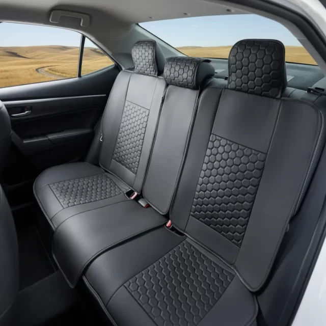 Rivian Seat Covers – Back Seat Custom Fit, Premium Eco-Leather (Black)  |  Owleys