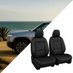 Rivian Seat Covers – Front Seat Custom Fit, Premium Eco-Leather (Black)  |  Owleys - View 1