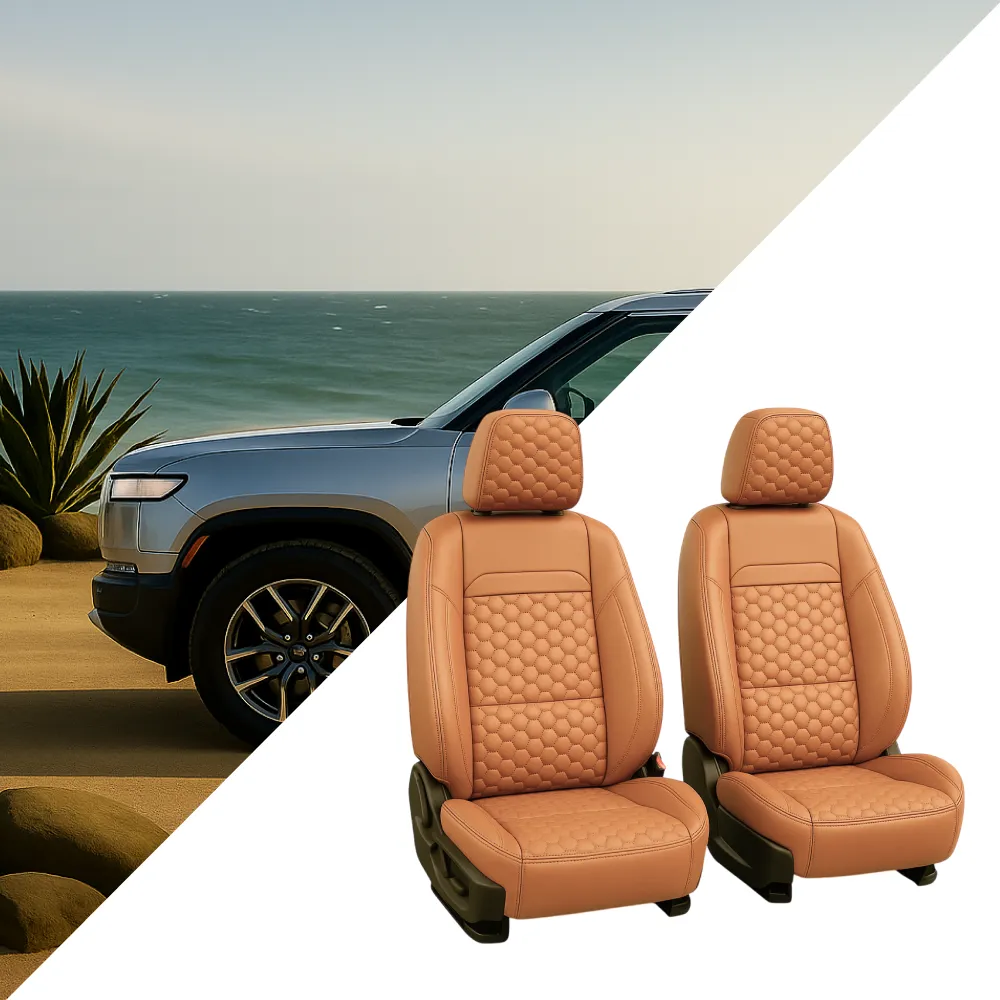 Rivian Seat Covers – Front Seat Custom Fit, Premium Eco-Leather  |  Owleys