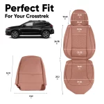 Seat Covers for Subaru Crosstrek (2013–2026) – Front Seat Custom Fit, Premium Eco-Leather (Brown)  |  Owleys - View 4