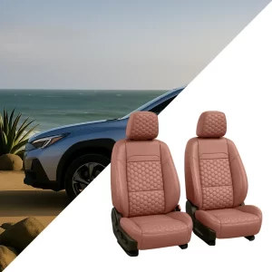 Seat Covers for Subaru Crosstrek (2013–2026) – Front Seat Custom Fit, Premium Eco-Leather (Brown)  |  Owleys