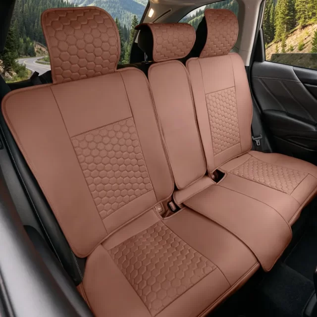 Subaru Forester Seat Covers (2019–2026) – Back Seat Custom Fit, Premium Eco-Leather (Brown)  |  Owleys