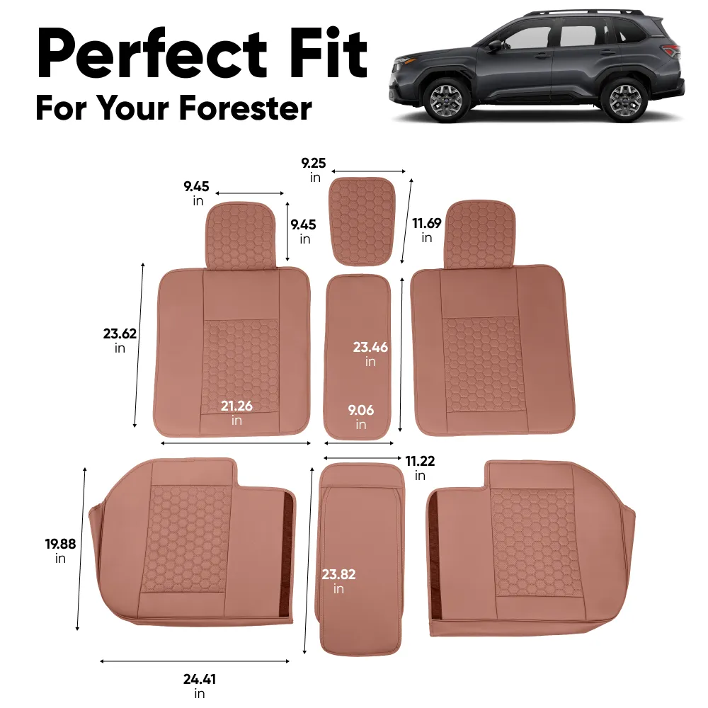 Subaru Forester Seat Covers (2019–2025) – Back Seat Custom Fit, Premium Eco-Leather  |  Owleys - View 4