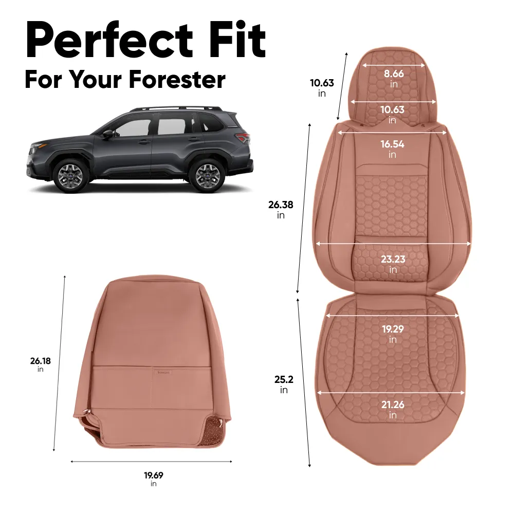 Subaru Forester Seat Covers (2019–2025) – Front Seat Custom Fit, Premium Eco-Leather  |  Owleys - View 4