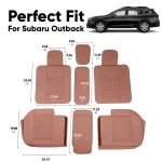 Subaru Outback Seat Covers (2015–2026) – Back Seat Custom Fit, Premium Eco-Leather (Brown)  |  Owleys - View 3