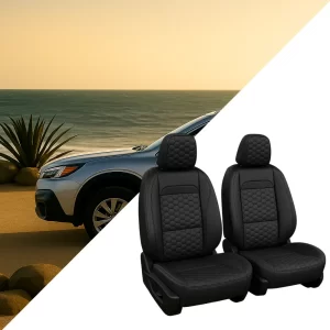 Subaru Outback Seat Covers (2015–2026) – Front Seat Custom Fit, Premium Eco-Leather (Black)  |  Owleys