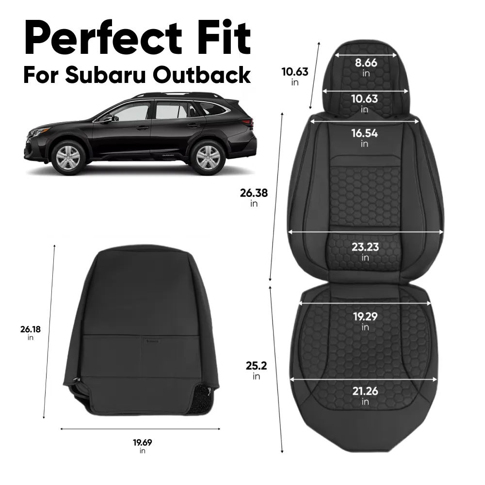 Subaru Outback Seat Covers (2015–2025) – Front Seat Custom Fit, Soft Eco-Leather  |  Owleys - View 4