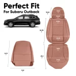 Subaru Outback Seat Covers (2015–2026) – Front Seat Custom Fit, Premium Eco-Leather (Brown) |  Owleys - View 4