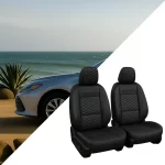 Toyota Camry Seat Covers (2015–2025) – Front Seat Custom Fit, Premium Eco-Leather (Black)  |  Owleys - View 1