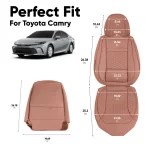 Toyota Camry Seat Covers (2015–2025) – Front Seat Custom Fit, Premium Eco-Leather  |  Owleys - View 4