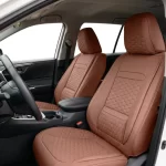 Toyota RAV4 Seat Covers (2015–2026) – Front Seat Custom Fit, Premium Eco-Leather (Brown)  |  Owleys - View 1