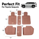 Toyota Sequoia Seat Covers (2008-2026) – Back Seat Custom Fit, Premium Eco-Leather  |  Owleys - View 3