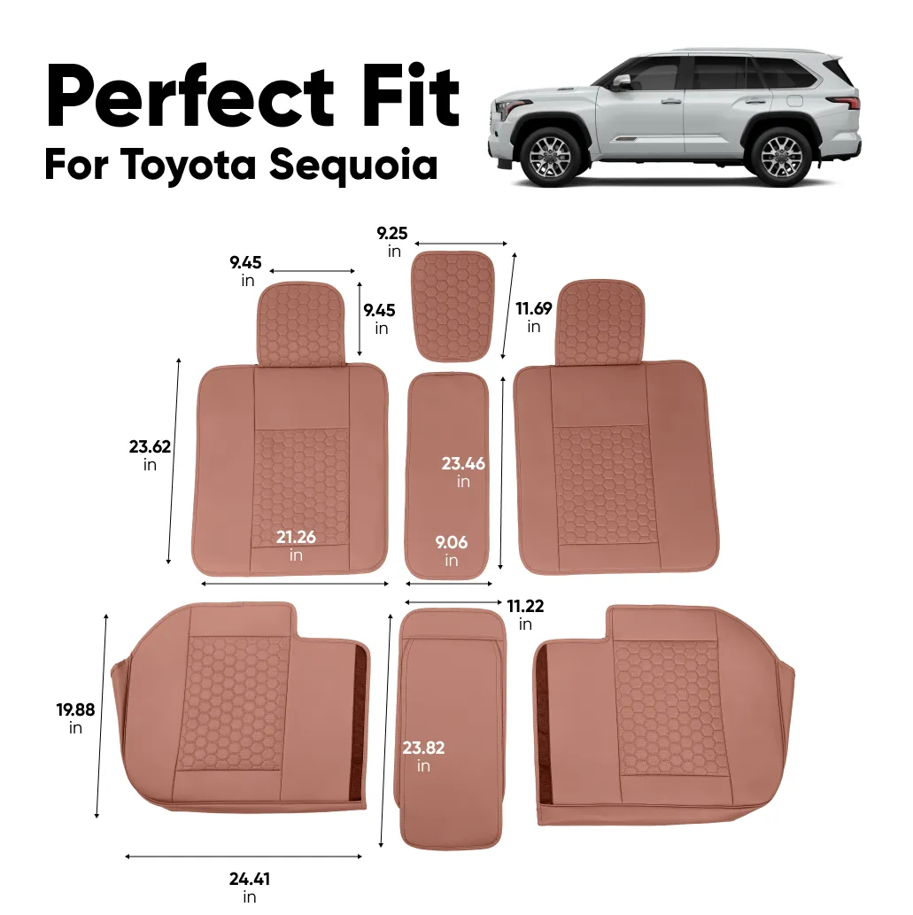 Toyota Sequoia Seat Covers (2008-2025) – Back Seat Custom Fit, Premium Eco-Leather  |  Owleys - View 4