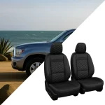 Toyota Sequoia Seat Covers (2008–2026) – Front Seat Custom Fit, Premium Eco-Leather (Black)  |  Owleys - View 1