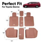 Toyota Sienna Seat Covers (2021–2025) – Back Seat Custom Fit, Premium Eco-Leather (Brown)  |  Owleys - View 4