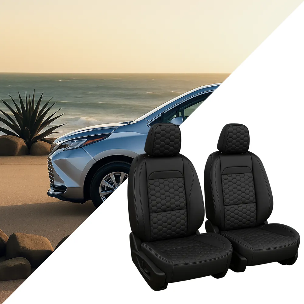 Toyota Sienna Seat Covers (2021–2025) – Front Seat Custom Fit, Premium Eco-Leather  |  Owleys