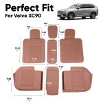 Volvo XC90 Seat Covers (2015-2026) – Back Seat Custom Fit, Premium Eco-Leather (Brown)  |  Owleys - View 4