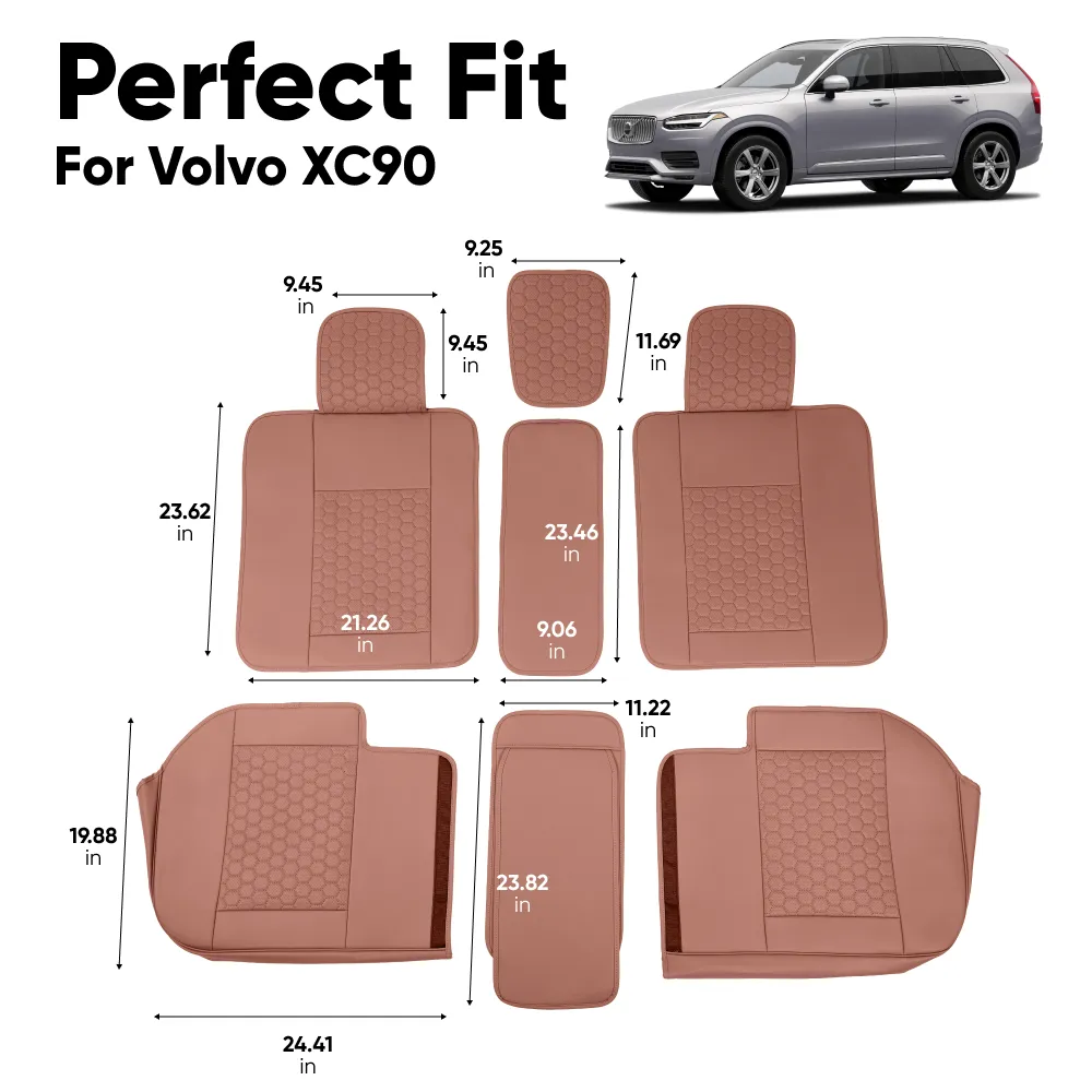 Volvo XC90 Seat Covers (2015-2025) – Back Seat Custom Fit, Premium Eco-Leather  |  Owleys - View 4