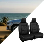 Volvo XC90 Seat Covers (2015-2026) – Front Seat Custom Fit, Premium Eco-Leather (Black)  |  Owleys - View 2