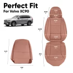 Volvo XC90 Seat Covers (2015-2026) – Front Seat Custom Fit, Premium Eco-Leather (Brown)  |  Owleys - View 4