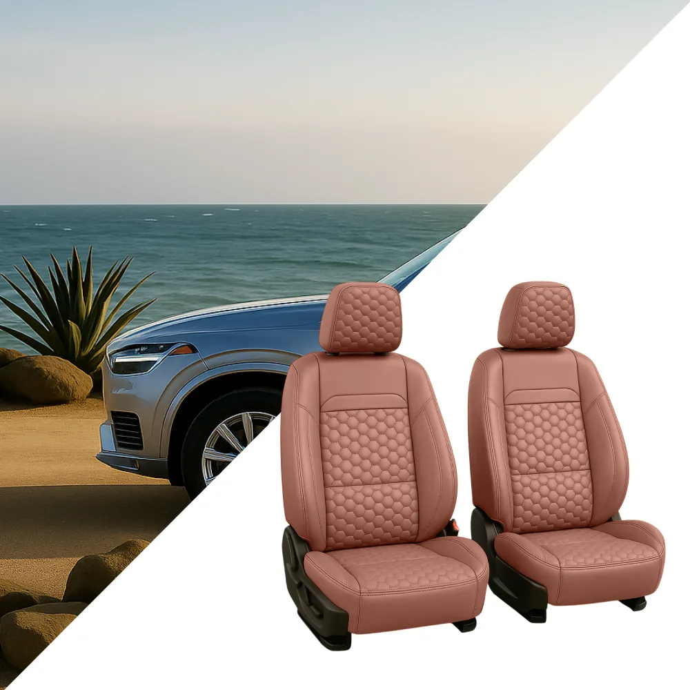 Volvo XC90 Seat Covers (2015-2025) – Front Seat Custom Fit, Premium Eco-Leather  |  Owleys
