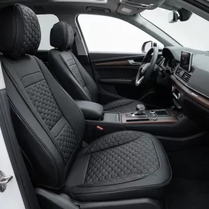 Audi Seat Covers (2017–2026) – Front Seat Custom Fit, Premium Eco-Leather (Black)  |  Owleys