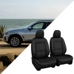 BMW Seat Covers (2014–2026) – Front Seat Custom Fit, Premium Eco-Leather (Black)  |  Owleys - View 1