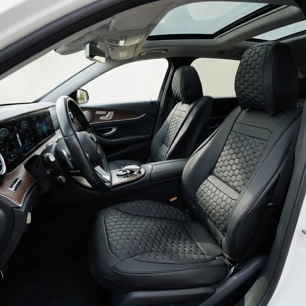 Mercedes-Benz Seat Covers (2015-2026) – Front Seat Custom Fit, Premium Eco-Leather (Black)  |  Owleys