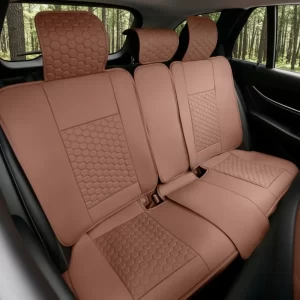 Rivian Seat Covers – Back Seat Custom Fit, Premium Eco-Leather (Brown)  |  Owleys