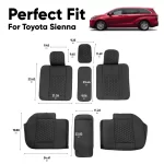 Toyota Sienna Seat Covers (2021–2025) – Back Seat Custom Fit, Premium Eco-Leather (Black)  |  Owleys - View 4