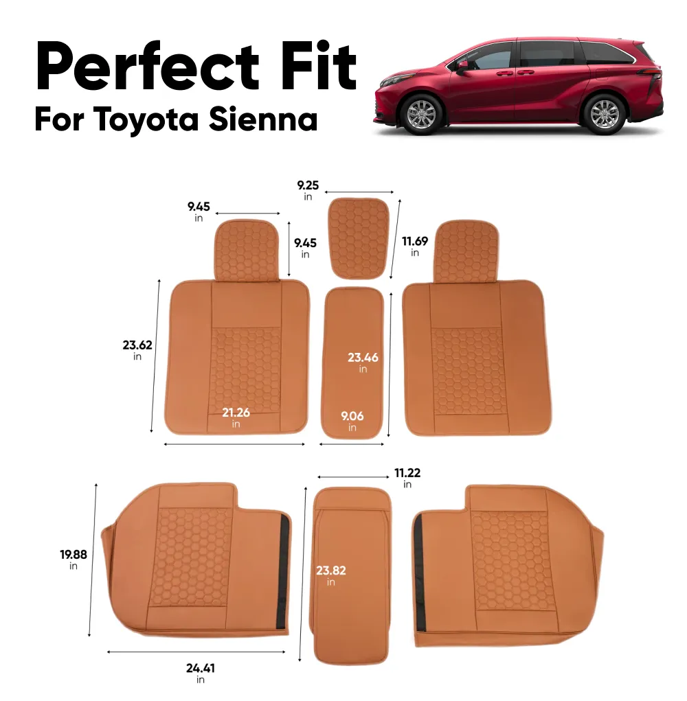 Toyota Sienna Seat Covers (2021–2025) – Back Seat Custom Fit, Premium Eco-Leather | Owleys - View 4
