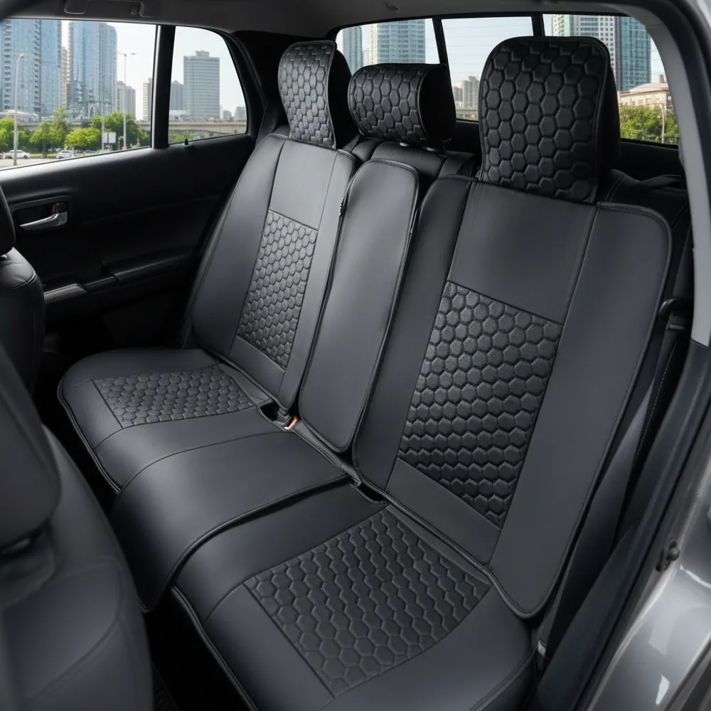 Toyota Tacoma Seat Covers (2016–2026) – Back Seat Custom Fit, Premium Eco-Leather (Black)  |  Owleys