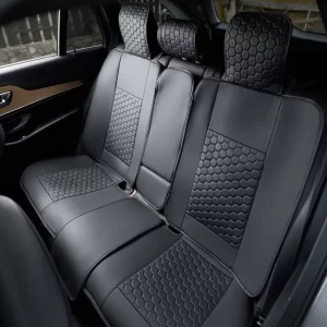 Volvo XC90 Seat Covers (2015-2026) – Back Seat Custom Fit, Premium Eco-Leather (Black)  |  Owleys