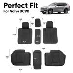 Volvo XC90 Seat Covers (2015-2026) – Back Seat Custom Fit, Premium Eco-Leather (Black)  |  Owleys - View 3