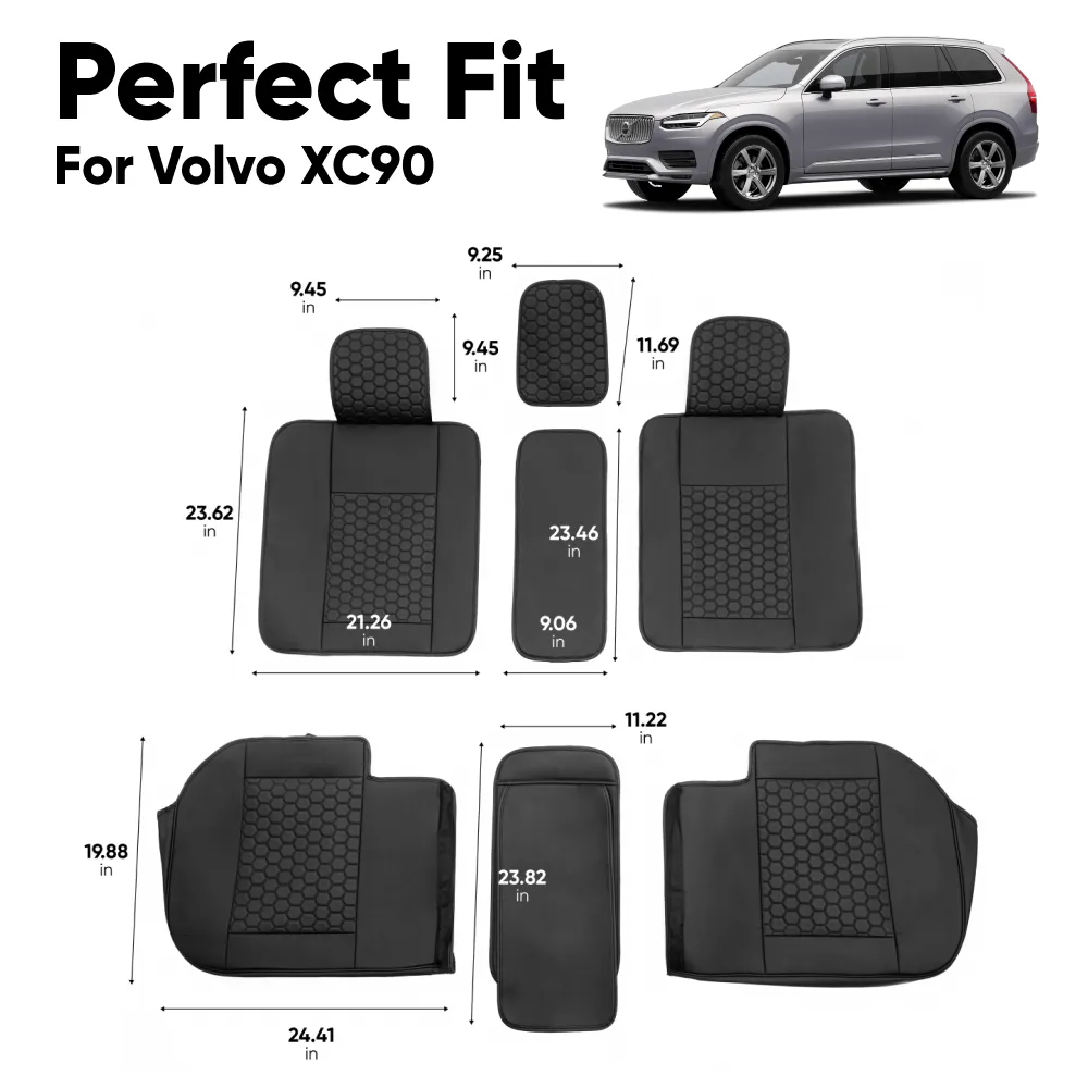 Volvo XC90 Seat Covers (2015-2025) – Back Seat Custom Fit, Premium Eco-Leather  |  Owleys - View 4