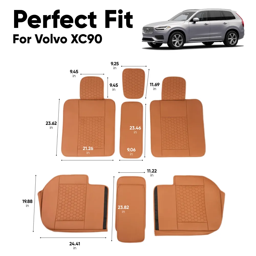 Volvo XC90 Seat Covers (2015-2025) – Back Seat Custom Fit, Premium Eco-Leather  |  Owleys - View 4
