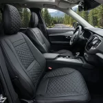 Volvo XC90 Seat Covers (2015-2026) – Front Seat Custom Fit, Premium Eco-Leather (Black)  |  Owleys - View 1