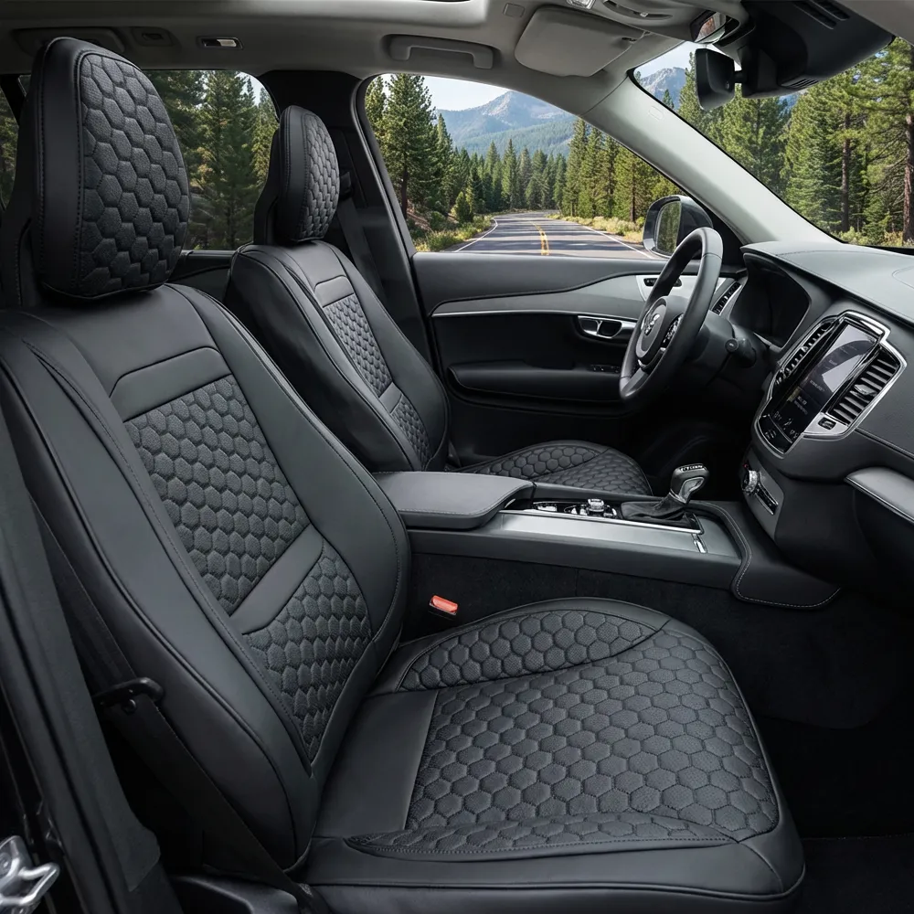 Volvo XC90 Seat Covers (2015-2026) – Front Seat Custom Fit, Premium Eco-Leather  |  Owleys